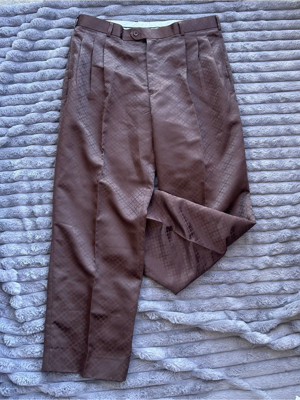 J. Vutal Set Brown long-sleeve button-down shirt/ Brown Matching Pants